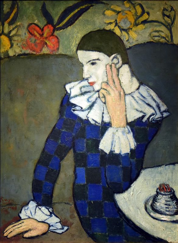 Pablo Picasso 1901 Seated Harlequin - New York Metropolitan Museum Of Art